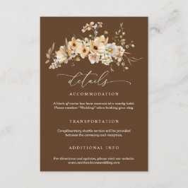 Beige Wildblumen Hochzeitsdetails Begleitkarte