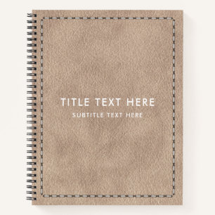 Beige Wildledertextur und Stitching Notizbuch