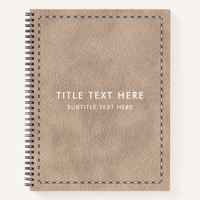 Beige Wildledertextur und Stitching Notizbuch (Vorderseite)