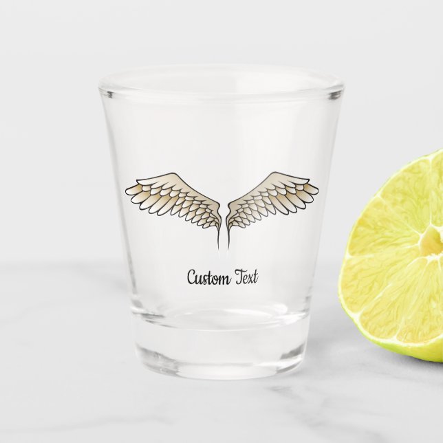 Beige Wings Shot Glass Schnapsglas (Vorderseite)