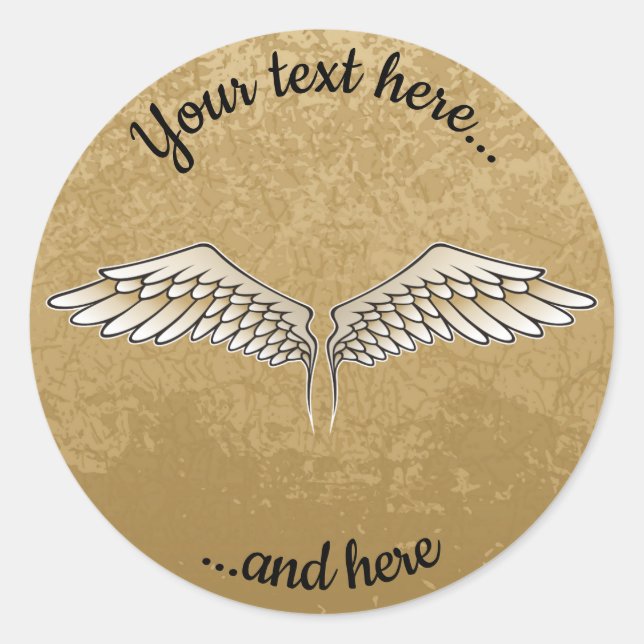Beige Wings Sticker (Vorderseite)