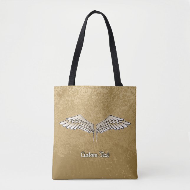 Beige Wings Tote Bag (Vorderseite)