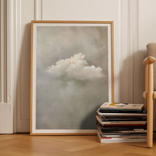 Beige Wolken Druck Moody Wolkenmalerei Beige Wand Poster