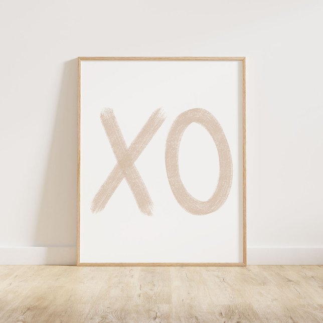 Beige XO Poster (A chalky brush style XO in neutral beige)