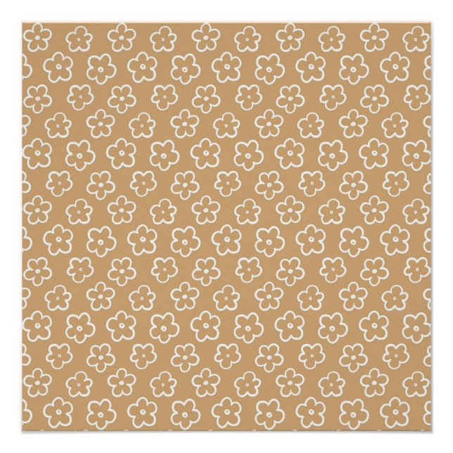 Beige Y2K Bold Wildblume Vibranding Spring Art Poster (Vorderseite)