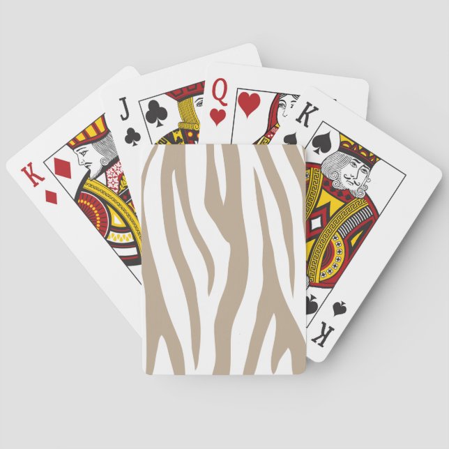 Beige-Zebra Spielkarten (Rückseite)