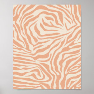 Beige Zebra Streifen Poster