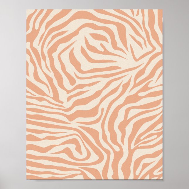 Beige Zebra Streifen Poster (Vorne)