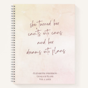 Beige Ziele & Pläne Name Journal-Notebook Notizbuch