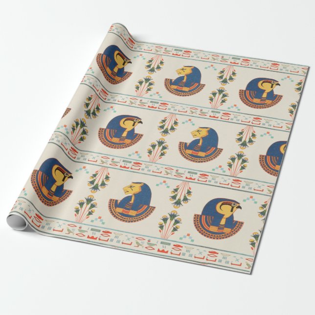 Beige Ziermuster Ägyptischer Tefnut Geschenkpapier (Ungerollt)