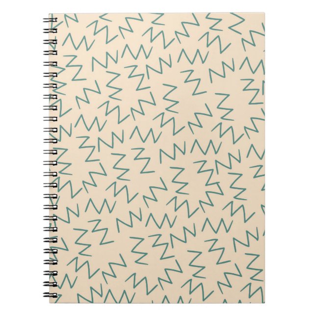 Beige Zig Zag Trendy and Functional Writing Access Notizblock (Vorderseite)