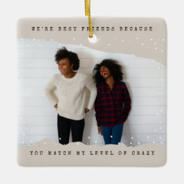 Beige | Zwei Fotos Schreibmaschine Best Friend Url Keramikornament