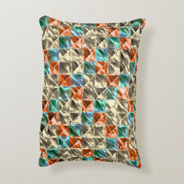 Beige, Zyan- und Korallenfliesen oder gefärbt Dekokissen