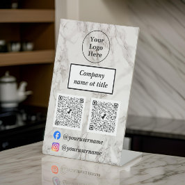 Beigefarbener Marmor Sockelschild