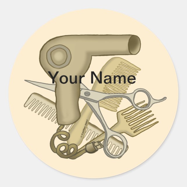 Beigefarbener Rundaufkleber Runder Aufkleber (Vorderseite)