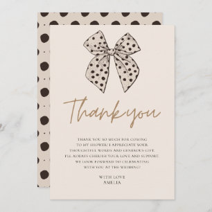 Beigenbogen Sie bindet das Brautparty des Knotens Dankeskarte