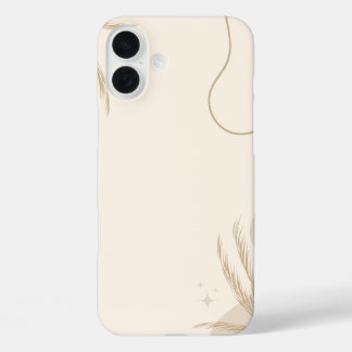 Beiger brauner ästhetischer floraler Linktree-Hint iPhone 16 Plus Hülle