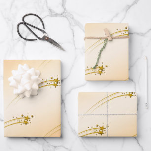 Beiger Farbverlauf-Hintergrund Geschenkpapier Set