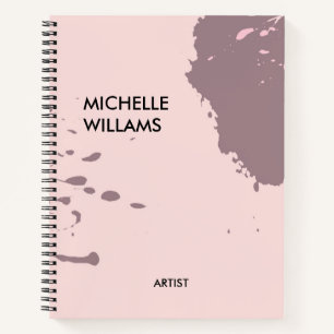 Beiger Pfirsich-Abstraktfarbspritzer Notizbuch