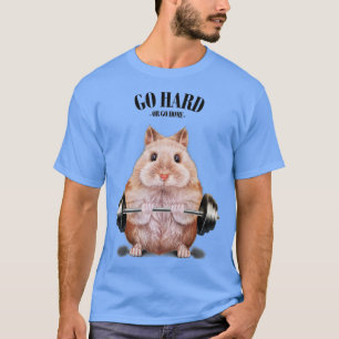 Beiger Zwerghamster-Muskeltraining Gewichtheben  T-Shirt