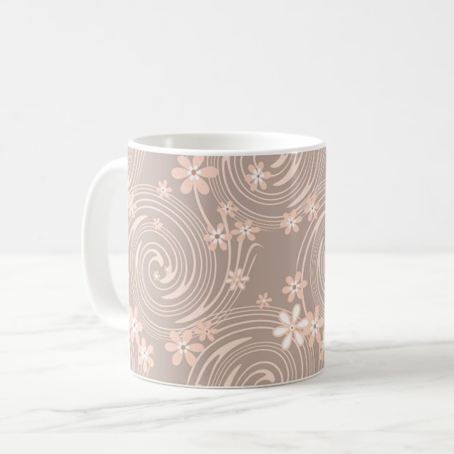 Beiges Muster Kaffeetasse (Vorderseite Links)