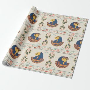 Beiges ornamentales ägyptisches Tefnut-Muster Geschenkpapier