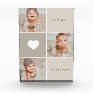 Beiges süßes Baby-Foto-Collage-Foto-Block Fotoblock