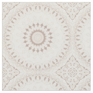 Beiges und cremefarbenes Mandala-Muster Stoff