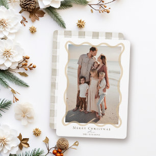 Beiges wellenförmiges Rahmen-Foto Weihnachten