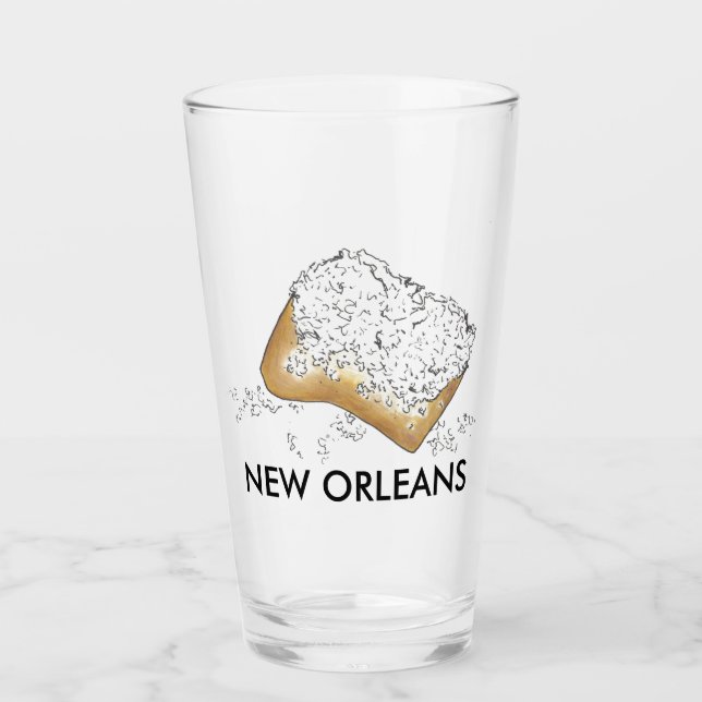 Beignet New Orleans NOLA Louisiana Pastry Glas (Vorderseite)