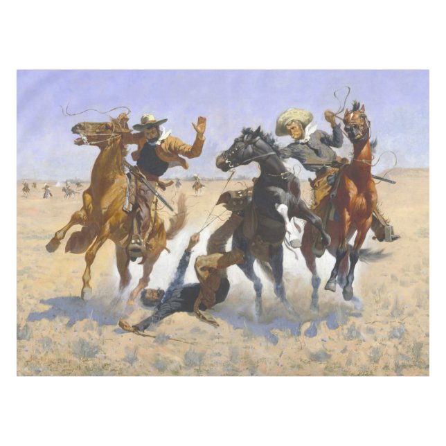 Beihilfe für einen Kameraden Frederic Remington 18 Tischdecke (Vorderseite (Horizontal))