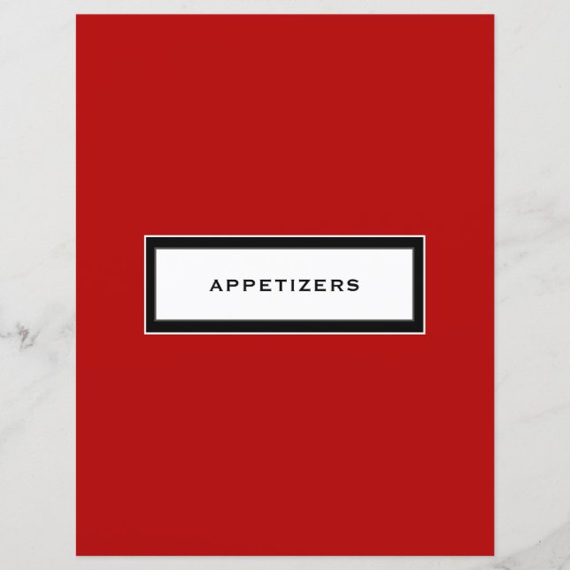Beilage | Appetithappen | Rot Schwarz/Weiß (Vorderseite)