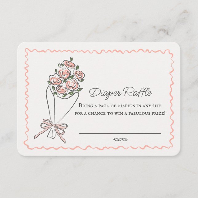 Beilage für das Blumenmuster auf der rosa Blume Begleitkarte (Vorderseite)