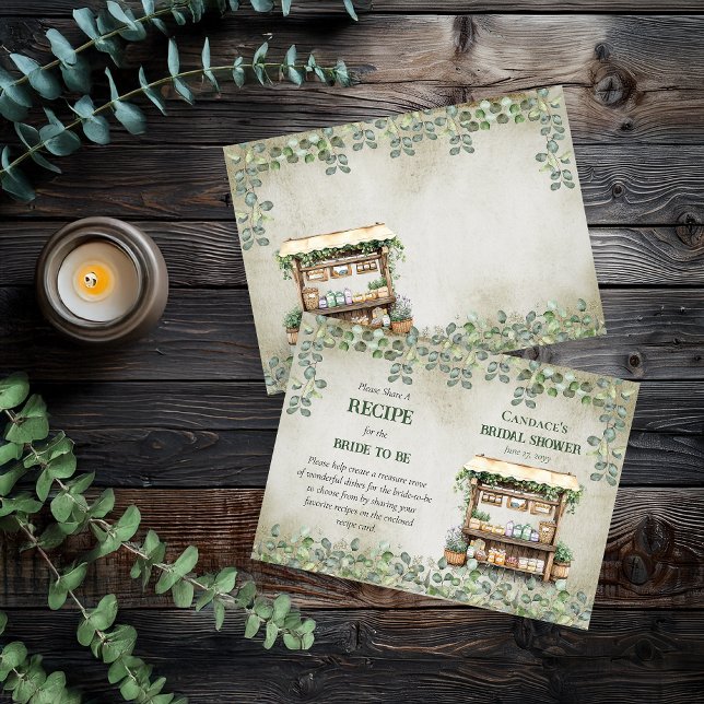 Beilage für Rezepte auf dem Bauernmarkt Visitenkarte (Fresh Off the Market Bridal Shower | Housewarming Call for Recipes Insert Card 3" x 2.5")