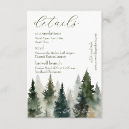 Beilagekarte | Forest Pines Aquarell Begleitkarte