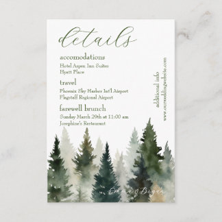 Beilagekarte | Forest Pines Aquarell Begleitkarte