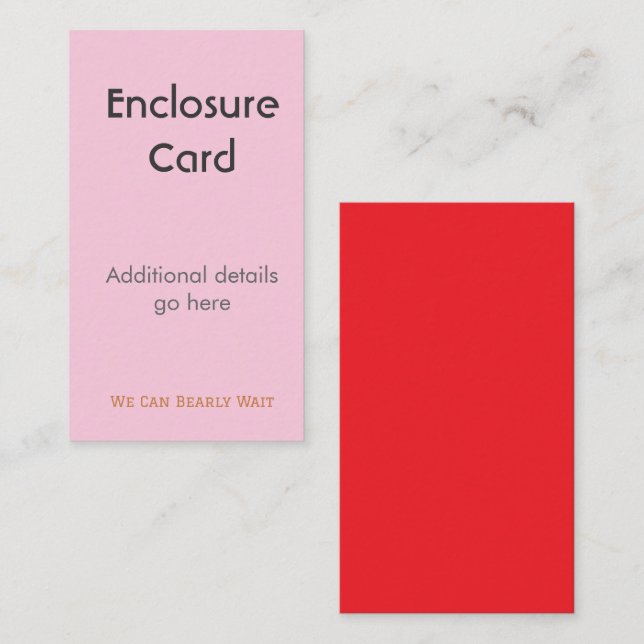 Beilagekarte Hochzeit Geburtsanzeige | Windel Begleitkarte (Vorne/Hinten)