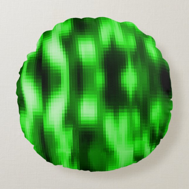Beilagen aus Glas, grün und schwarz gehalten Rundes Kissen (Vorderseite)