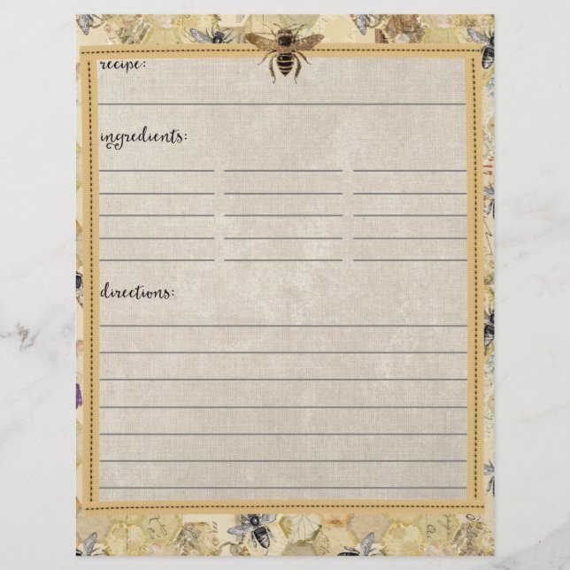 Beilagen für Vintage Bienenpflanzenzucht (Vorderseite)