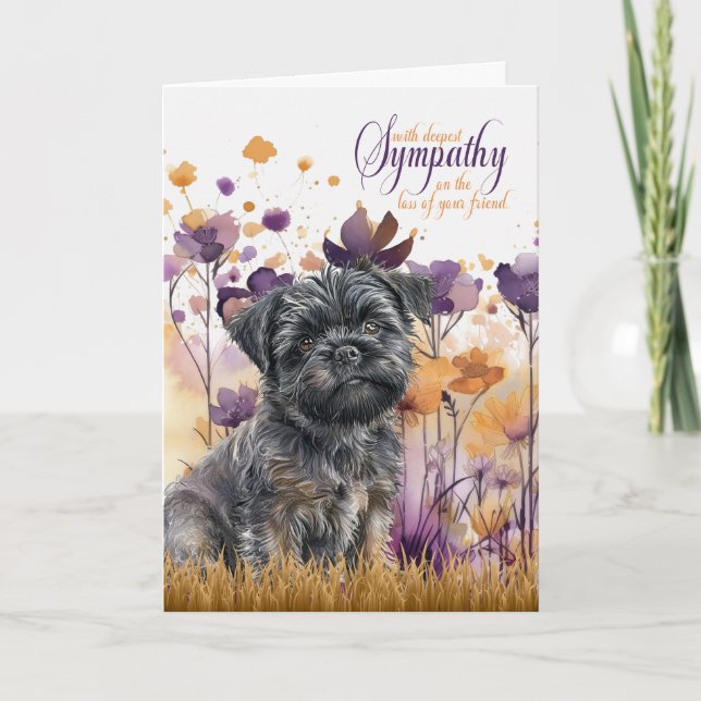 Beileid Affenpinscher Hund Wildblume Meadow Karte (Vorderseite)