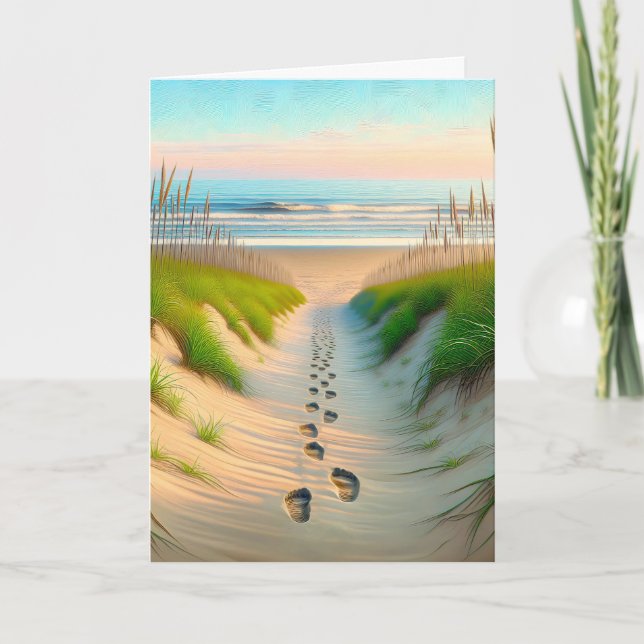 Beileid Beach Footprints Karte (Vorderseite)