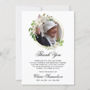 Beileid Beerdigung DANK IHNEN Aquarellfarbenes FOT Dankeskarte