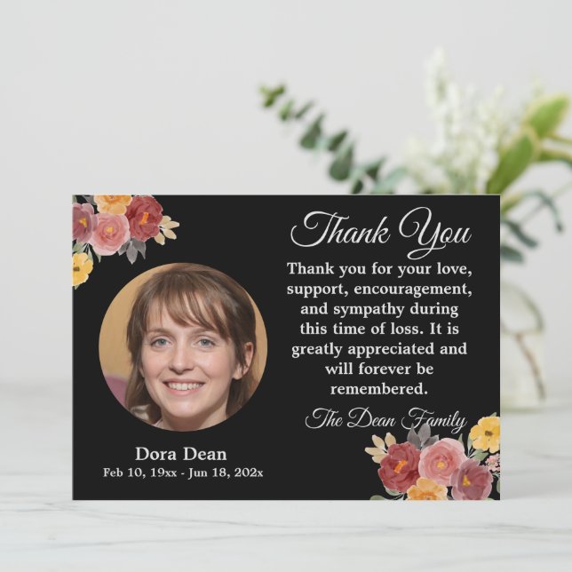 Beileid Beerdigung Gedenkstätte Wasserfarbe   Dankeskarte (Stehend Vorderseite)