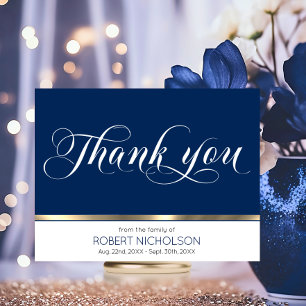 Beileid Beerdigung Gedenkstein Danke Gold Navy Blu