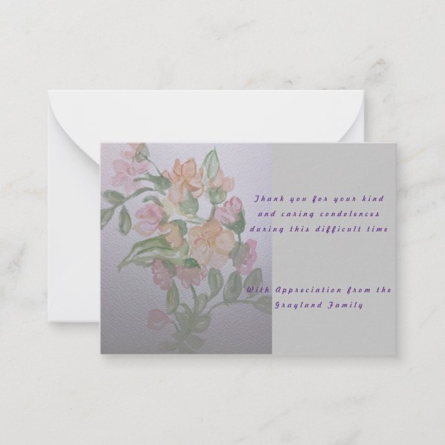 Beileid Beileidsgedicht danken Mitteilungskarte (Vorderseite)