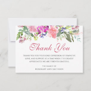 Beileid Bestattungskarten Dankeskarten Floral Dankeskarte