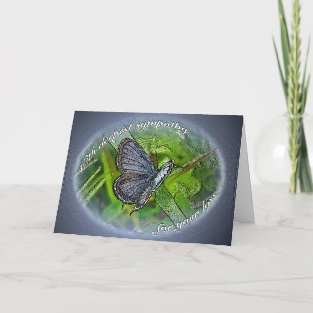 Beileid Blue Butterfly Feiertagskarte (Vorderseite)