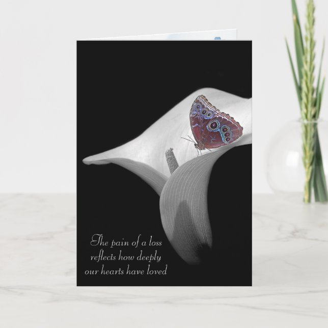 Beileid Butterfly in Calla Lily Karte (Vorderseite)