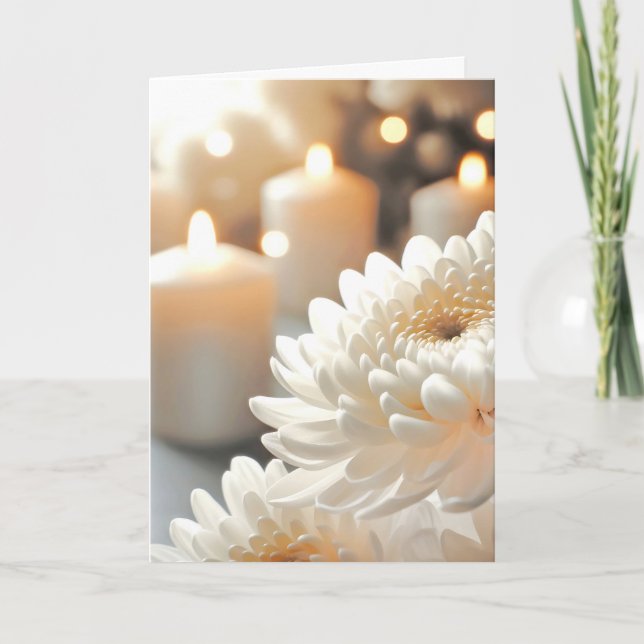 Beileid Candle und Chrysanthemum Karte (Vorderseite)