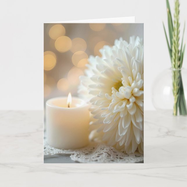 Beileid Candle und Chrysanthemum Karte (Vorderseite)